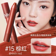 夢(mèng)妝花心絲絨唇膏蠟筆口紅柔霧啞光持久顯色顯白 15-棕紅