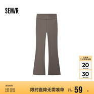森馬（Semir）休閑褲女磨毛長褲純色簡約風(fēng)2024秋季女士彈力喇叭褲109724127005