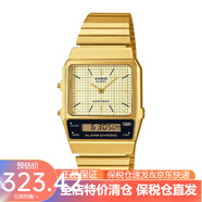 卡西歐（CASIO）小春同款 經(jīng)典復古小方塊 情侶鋼帶 夜光電子小銀表 男女通用送禮 AQ-800EG-9A