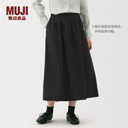 無(wú)印良品（MUJI）女式 漢麻棉輕便長(zhǎng)裙 長(zhǎng)半身裙女裙子 25年夏季女裝 BE1VBC5S 黑色 L （165/70A）