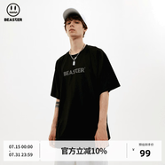BEASTER短袖T恤男女同款國(guó)潮牌基礎(chǔ)款純色休閑圓領(lǐng)上衣易穿搭 黑色 XL