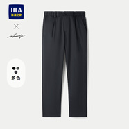 海瀾之家（HLA）休閑褲男裝25春秋季輕商務(wù)系列易打理通勤直筒男士時尚休閑長褲子 松緊腰-HKCAW3J090A藏青2L 34 /175推薦72~75kg