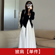 AC-AICHEN2024年新款法式氣質(zhì)白色背心連衣裙子女早秋季連身長(cháng)裙開(kāi)衫一整套 披肩【單件】 S 40/45kg