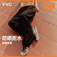 VVC成毅同款防曬褲女闊腿褲女新款夏季高腰寬松直筒戶外休閑褲 曜石黑 S 【150-160cm 40-50kg】