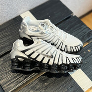 NBA VIBE全掌氣墊鞋Shox TL13柱爆款前衛(wèi)彈簧籃球鞋男女減震休閑運動跑鞋 耐克-以待-TL13柱白銀 36 耐克-36