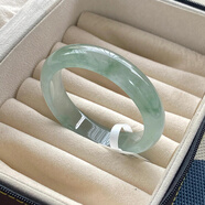 山頭林村試戴高端緬甸翡翠玉手鐲子晴水冰飄花貴妃處理 清雅絕塵翡翠手鐲 52-53mm贈高端項鏈+品牌禮盒