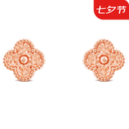 梵克雅寶（Van Cleef & Arpels）四葉草耳釘 女士耳飾時(shí)尚奢飾品朋友七夕情人節(jié)禮物 【VCARN9T400】小號(hào)玫瑰金 小號(hào)