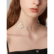 鐘愛(ài)麗人mbox幽幽山茶花頸鏈人工珍珠項鏈女款2025新款爆款鎖骨鏈夏天項圈 【幽幽山茶】項鏈