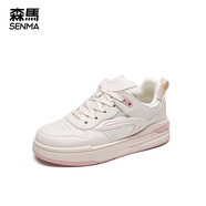 森馬（Senma）板鞋男2025年春季新款韻馳系列百搭輕便舒適休閑青少年小白鞋 米粉色(女款) 38