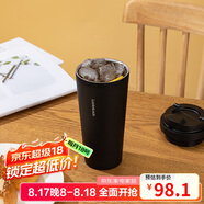 樂(lè )扣樂(lè )扣（LOCK&LOCK）保溫杯遇見(jiàn)元氣保溫保冷咖啡杯彈跳蓋男女顏值水杯550ML黑色