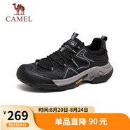 駱駝（CAMEL）踏山男士戶(hù)外登山復古網(wǎng)面休閑徒步鞋七夕 G14S342046 黑色 39
