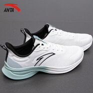 安踏（ANTA）男鞋運(yùn)動鞋夏季網(wǎng)面透氣跑步鞋減震耐磨休閑鞋慢跑鞋黑色學(xué)生鞋 象牙白/灰霧藍(lán) 39