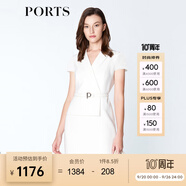 PORTS寶姿春夏女裝假兩件包臀連衣裙ALM8D180KWB008 奶白色-1 S (4)