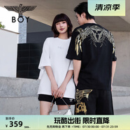 BOY LONDON【荷魯斯之眼】短袖三鷹翅膀印花潮酷T恤N01052 黑色 L