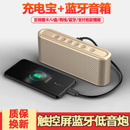 猛豹 充電寶無線藍(lán)牙音箱便攜低音炮移動(dòng)電源戶外手機(jī)插卡U盤迷你小音響微信收款播放器 8000毫安豪華版金色