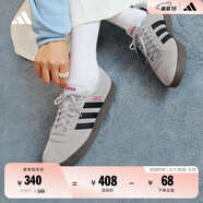 adidas T頭鞋 VL COURT復古板鞋德訓鞋男女阿迪達斯輕運動(dòng) 灰色/黑色/紅色   42