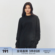 CHINISM CH赤塵黑水系列基礎(chǔ)款純色長(zhǎng)袖T恤男簡(jiǎn)約寬松打底衫上衣情侶同款 黑色 M（建議110-140斤）