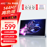 ARZOPA阿卓帕16.1英寸144HZ 高色域便攜式顯示器  筆記本電腦手機(jī)游戲機(jī)副屏 太空灰
