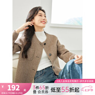 梵希蔓毛呢短外套女2024新款秋冬小個子御寒保暖羊毛混紡呢子大衣 50658 深咖啡色 XL