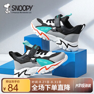 SNOOPY史努比童鞋兒童運動(dòng)鞋男童減震女童耐磨秋季跑步鞋6030灰黑31