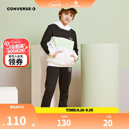匡威（Converse）兒童衛(wèi)衣套裝春季新款純棉上衣褲子兩件套3-14歲女大童運(yùn)動(dòng)長袖服 正黑色 110 /52 【建議身高98-104cm】