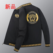 YZYU瓦薩琪官方旗艦?zāi)醒b刺繡美杜莎夾克男士棒球服外套 黑色 L