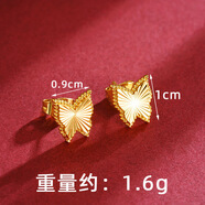 鑫飾界（Golden world）越南沙金幸運(yùn)草耳釘女夏季百搭簡約高級(jí)感 E2381蝴蝶耳釘(一對)