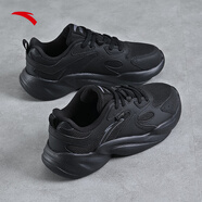 安踏女鞋運動(dòng)鞋女秋冬季新款女士休閑鞋透氣學(xué)生黑色跑步鞋女子跑鞋 （夏季軟底透氣老爹鞋） 基礎黑 37.5