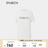 PORTS寶姿商場同款春季新品女裝經(jīng)典標(biāo)識LOGO印花T恤LP8N025RCQ008 奶白色 L