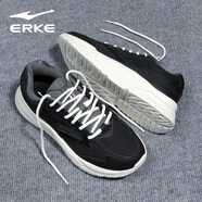 鴻星爾克男鞋跑步鞋秋季新款軟彈減震革面防水跑鞋防滑耐磨休閑運動(dòng)鞋男 正黑/碳灰2015 皮面防水 39