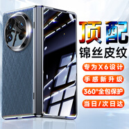 歐格迪【35°防窺款丨無(wú)需貼膜】適用華為matex6手機(jī)殼折疊屏真皮x5典藏版錦絲紋科技牛皮殼膜一體保護(hù)套 MateX6【深海藍(lán)】防窺款丨錦絲紋真皮丨觸摸靈敏
