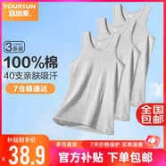 宜而爽【100%全棉 3件裝】背心男士羅紋純棉運動(dòng)打底內衣