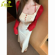 DXOT2025年夏季新款曼塔水仙韓系辣妹綁帶碎花吊帶長(zhǎng)裙慵懶度假風(fēng)裙子 開(kāi)衫+吊帶裙【套裝】 S 建議 95斤左右