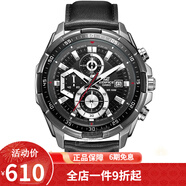 卡西歐（CASIO） 卡西歐(CASIO)男士手表 防水石英男表 黑盤黑色皮帶EFR-539L-1A