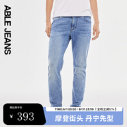 ABLE JEANS【立體修身褲】男士顯瘦長(cháng)褲復古牛仔褲瘦腿褲男 【冰爽】水洗淺靛藍 38 /34