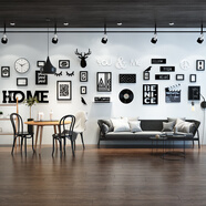 電影院裝飾畫(huà)影視相框組合掛墻場(chǎng)記板創(chuàng  )意照片墻實(shí)木簡(jiǎn)約畫(huà)框整 J款33件整套尺寸405*112cm