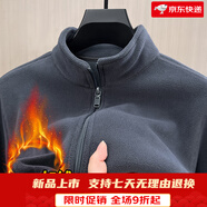 利郎搖粒絨外套男士2025冬季新款加絨加厚保暖開(kāi)衫寬松休閑運動(dòng)夾克男 灰色Y605 M