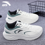 安踏（ANTA）男鞋運(yùn)動休閑鞋2025新款網(wǎng)面軟底跑步鞋輕便透氣厚底增高老爹鞋子 5505-5象牙白/硅藻綠/基礎(chǔ)黑 40.5