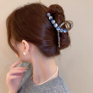 柏詩(shī)琳高級感仿水晶閃鉆抓發(fā)夾女大號高端時(shí)尚盤(pán)發(fā)鯊魚(yú)夾后腦勺2025新款 藍色抓夾（約11cm）