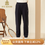 IVY HOUSE常春藤兒童裝女童2024年夏季新款  透氣舒適混紡針織長褲休閑褲子 藏青色 160 cm（（大童/成人適用））