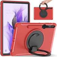 適用三星Tab S7 S8硅膠摔平板套PC手環(huán)旋轉(zhuǎn)支架S7Plus保護(hù)殼 紅色 三星Tab A 10.1 T510 T515