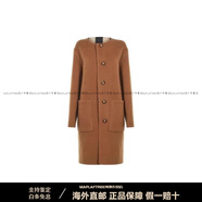 博柏利（BURBERRY）SS23純色圓領(lǐng)單排扣長袖中長款針織衫女款棕色 棕色 均碼 2