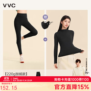 VVC打底褲女春秋新款高腰小腳鯊魚褲塑形修身顯瘦高彈瑜伽褲子 【220g絨款+曜石黑肌底衣】組合組合 S （70-80斤）