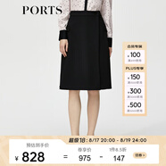 PORTS寶姿秋冬新品女裝中裙ALM9S018HWQ027 黑色 XS (2)