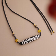 森愛百年西藏九眼天珠真品男士屬蛇本命年轉(zhuǎn)運(yùn)瑪瑙吊墜掛件項(xiàng)鏈送男友禮物 九眼天珠黃瑪瑙吊墜