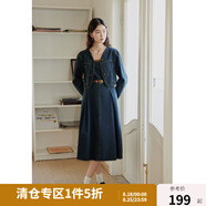 獨束大碼女裝復古牛仔外套吊帶裙兩件套女春裝新款休閑牛仔時(shí)尚套裝 復古藍 XL (尺碼：3) (尺碼：3)