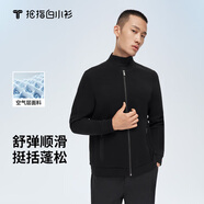 拇指白小衫三明治飛行夾克男士外套長(zhǎng)袖上衣透氣秋冬款立領(lǐng)保暖城市輕戶外 黑色 S