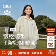 森馬梅花系列外套女寬松插肩袖刺繡春秋休閑連帽夾克109524108001