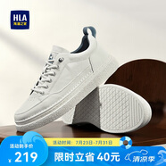 海瀾之家HLA男鞋休閑鞋子皮鞋男士透氣板鞋HAABXM1EBF161 白藍(lán)色43