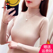 AEMAPE加絨加厚半高領(lǐng)毛衣打底衫長袖2025春秋冬季緊身針織衫女 MX-7201L_花卡 加絨 S _（85-105斤）